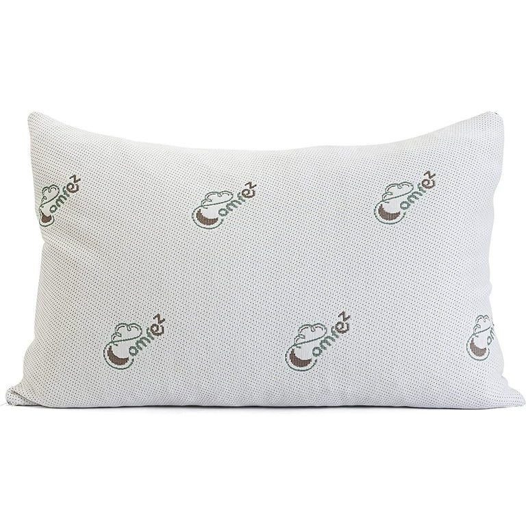 Comfez Memory Foam Pillow Shredded Adjustable Foam Zippered Bamboo Jacquard Cover Single Standard