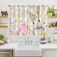 thumbnail image 2 of Happy Easter Kitchen Curtains Window Panels, Spring Farmhouse Easter Bunny Eggs Floral Insulated Window Treatment Curtain, Grommet Curtains for Bedroom/Living Room/Bathroom, 2 Piece 52"Wx63"L, 2 of 8