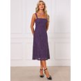 thumbnail image 2 of DARING DIVA Women's Lace Prom Straps Square Neck Sleeveless Midi Dress M Purple, 2 of 5