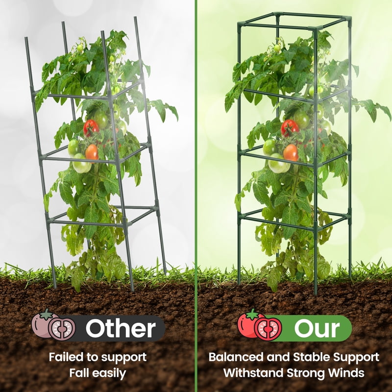 Garden Tomato Plant Cage Support Pole Assembled Tomato Garden Vegetable Cages Plastic Plant Tower Stakes Cucumber Tomato Cage