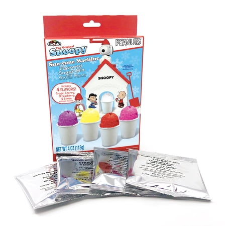 Cra-Z-Art Peanut's Snoopy Sno-Cone Maker Refill pack, 4 Flavors, Suitable for Ages 6 Years Old