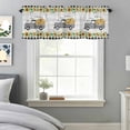 thumbnail image 3 of Farm Truck Window Valance for Kitchen, Black Plaid Sunflower Car Country Plant Wood Grain Rod Pocket Short Curtain for Small Windows, Light Filtering Decorative Valance, 42 x 18 Inch, 1 Panel, 3 of 9
