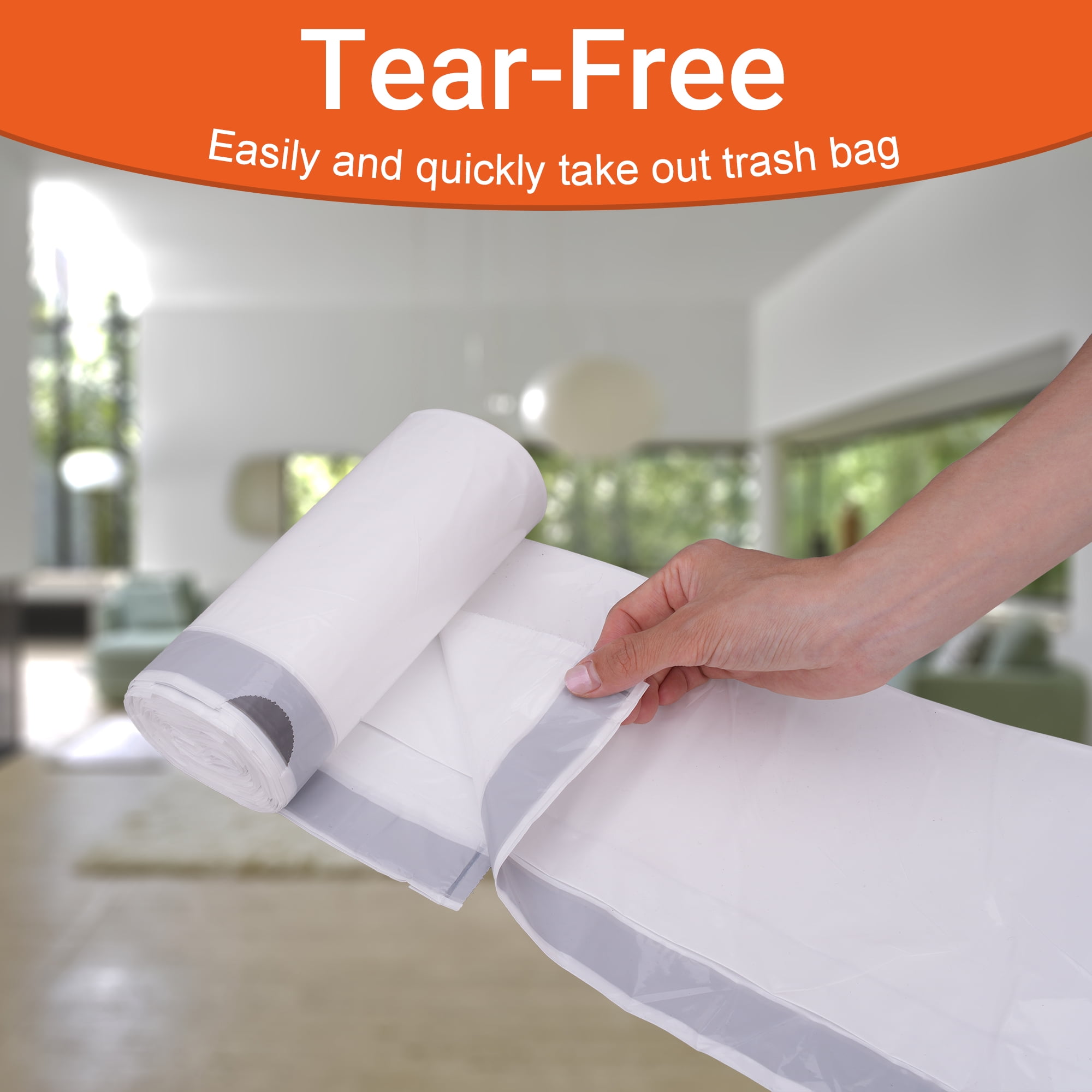 FullCan 10.6 Gallon 50 Count Trash bags for Dual Compartment Trash Can (2 x 10.6 Gallon) Drawstring Kitchen Garbage Bags, Pre-Separated Heavy Duty