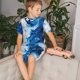 thumbnail image 4 of Balery Blue White Fluid Art Conjunto de Pijama Infantil de Manga Corta con Estampado – Ropa de Dormir de Algodón Suave-3X-Large, 4 of 6