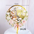 thumbnail image 2 of Ruiboury Happy Birthday Cake Decoration Plaque, 2 of 9