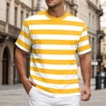 thumbnail image 2 of Men's Short Sleeved Crew Neck T Shirt Casual Top Loose Fit Athletic Running Gym Workout Tee Tops XL Yellow Men's Short Sleeved T Shirt, 2 of 7