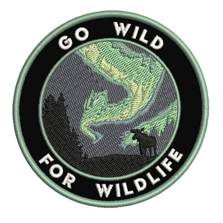Go Wild For Wildlife! 3.5 Inch Iron Or Sew On Embroidered Fabric Badge Patch Seek Adventure, National Park Iconic Series