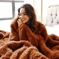 thumbnail image 2 of Manta Bedsure Fluffy Burnt Orange King Size para cama de 270 x 230 cm, 2 of 5