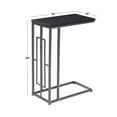thumbnail image 3 of DecMode 19" x 26" Black Metal C-Shaped Accent Table with Black Metal Base, 1-Piece, 3 of 12
