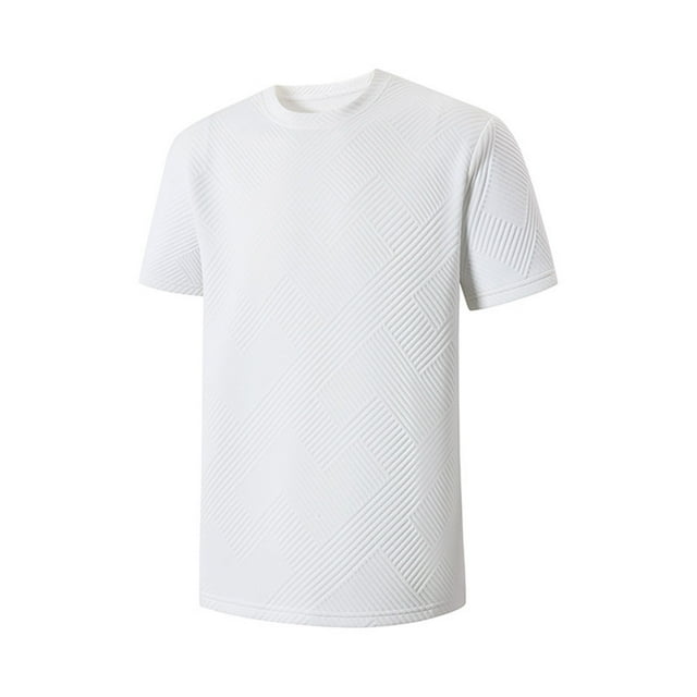 pstuiky Camisa de manga corta para hombre, Camiseta deportiva informal de manga corta con cuello redondo para hombre, transpirable y de seda helada. camisas casuales para hombre m