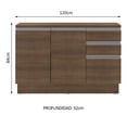 thumbnail image 4 of Mueble de Cocina Para Tarja MADESA Glamy 120 cm 2 Puertas 3 Cajones Marrón, 4 of 9