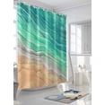 thumbnail image 3 of Boanket Polyester Fabric Teal Ombre Coastal Shower Curtain, Summer Nautical Beach Ocean Seaside Waterproof Bathtub Curtain Bathroom Decor Set with Hooks 66 x 72 Inches,, 3 of 6