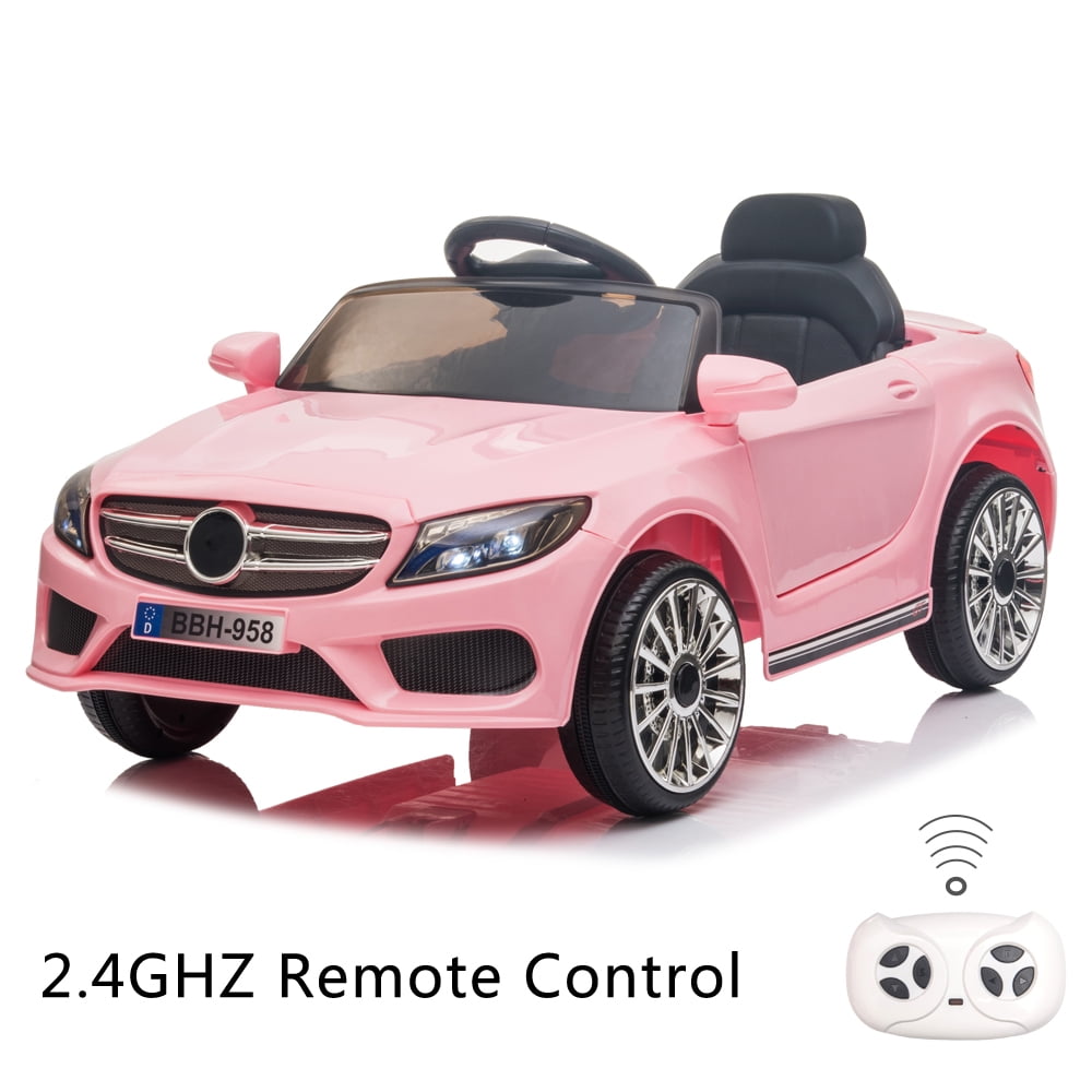 CIPACHO 12V Kids Electric Ride-on Car for Indoor Outdoor, Battery Powered Ride-On Vehicle for Child, Pink