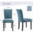 thumbnail image 3 of Dining Chairs Set of 6 Upholstered Parsons Diner Room Chair Sets Fabric Kitchen Chairs with Nailhead Trim/Sturdy Wood Legs and Padded Cushion Accent Chair Modern Living Room Chairs, Navy Blue, 3 of 8