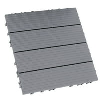 DINHEAROM Outdoor Decking Tiles Grey 1Set 11.4X11.4X0.8In High Density Plastic Versatile Usage