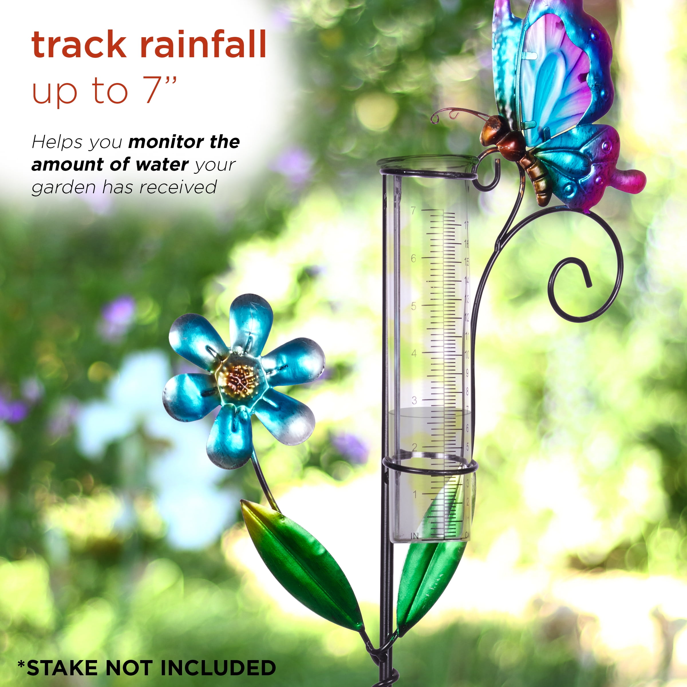 Alpine Corporation 2" x 8" Replacement Glass Rain Gauge Tube, Tracks Rainfall up to 7"