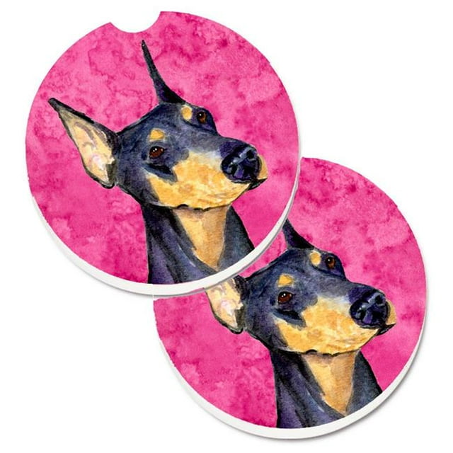 Ensemble Doberman Rose de Sous-Verre de Voiture Porte-Gobelet 2