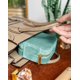 thumbnail image 4 of Caja de almacenamiento de joyas de viaje de terciopelo de felpa - Joyero de viaje para mujeres - Organizador de viajes de joyas - Organizador de pendientes con espejo - Terciopelo cian, 4 of 4