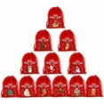 thumbnail image 2 of 12pcs Plush Christmas Drawstring Bags For Small Gifts And DIY Crafts, Perfect For Holiday Parties And Family Gatherings, 2 of 5