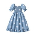 thumbnail image 1 of adviicd Robe de la Saint-Valentin pour Filles Robe à une Épaule Printemps Mignonne Robe de Demoiselle d'Honneur Bleue, 10 Ans, 1 of 5