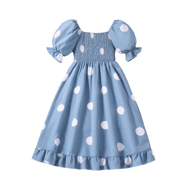 adviicd Robe de la Saint-Valentin pour Filles Robe à une Épaule Printemps Mignonne Robe de Demoiselle d'Honneur Bleue, 10 Ans