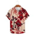 thumbnail image 1 of Txeol Mens Hawaiian Shirts - Short Sleeve Button Down, Vibrant Palmshadow Print for a Fresh, Fun Look Holiday Deals,Red,M, 1 of 5