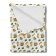 thumbnail image 2 of Beer Soft Flannel Fleece Blanket, Repetitive Demonstration of Drink Mugs and Glasses on a Plain Background, Cozy Plush for Indoor and Outdoor Use, 70" x 90", White Earth Yellow Green, by Ambesonne, 2 of 5