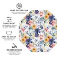thumbnail image 3 of Easygdp sous-Verres Fleurs de Lys Ou Cuir Ensemble de 4 sous-Verres, Antidérapants, Résistants à la Chaleur pour Maison, Bureau, Cuisine (Rond, Carré, Octogone, Hexagone)-Octogone, 3 of 6