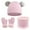#R-4Pcs, variant on Winter Kid Boys Girls Warm Hat Gloves Set Pompom Striped Design,4Y-10Y