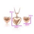 thumbnail image 2 of Fino Collar Y Aretes Corazon Inflado Pulido Oro Rosa 14k Lam rosa Unitalla, 2 of 8