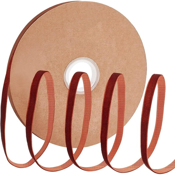 20Yard × 0.4 Inch Velvet Ribbon Single Side Satin Ribbon Roll Gift Wrapping Ribbons for Package Wrapping Hair Clip Accessory Wedding Decoration DIY Craft(Coconut Brown) colorful