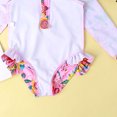 thumbnail image 4 of Mercatoo Toddler Baby Girls One-𝐏iece Swimsuit/Floral Print Zipper Long Sleeve Ruffled Swimwear/Rashguard Swimsuit, 4 of 5