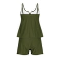 thumbnail image 6 of UJNDER Swimsuit for Women Floral Print Tankini Strappy Top with High Waist Bottoms Two Piece Bathing Suit Womens Bathing Suits Green L, 6 of 6