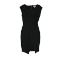 thumbnail image 1 of bar III Robe Fourreau Enveloppe Côtelée pour Femmes, Noir, Grand, 1 of 3