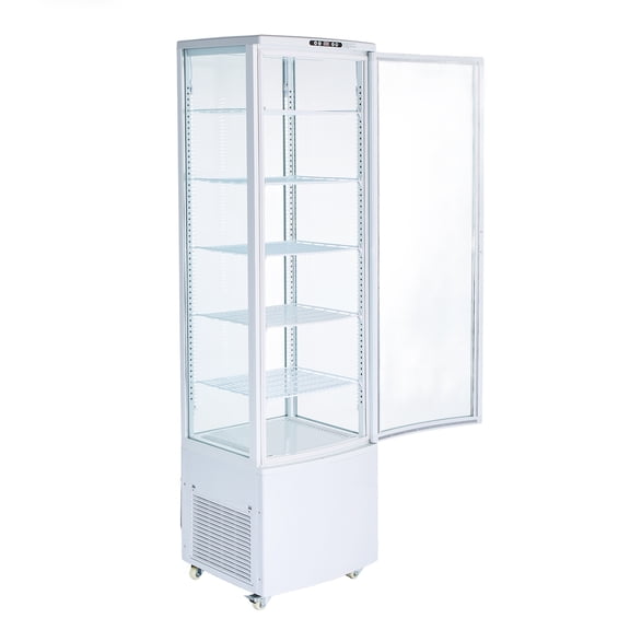 KFFKFF Refrigerated Display Case, 9.8 Cu.Ft./278L Large Capacity Pastry Showcase, 5-Tier Commercial Cake Cooler with LED Lighting, Efficient Cooling System, Frost-Free Air Circulation