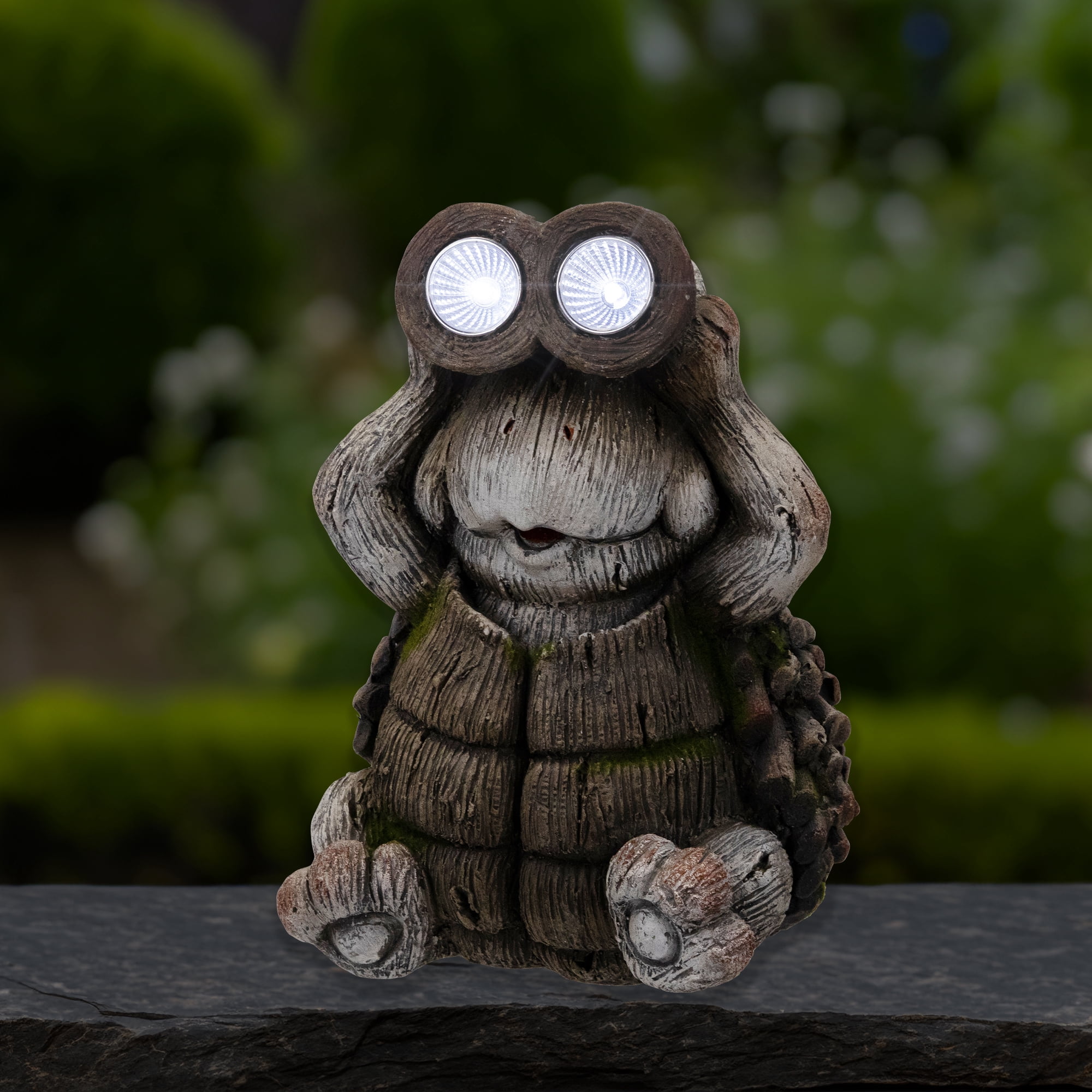 Northlight Turtle with Binoculars Outdoor Solar Lighted Garden Statue - 11.5"