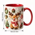 thumbnail image 3 of Hometravel Christmas Reindeer Ceramic Coffee Mug, Milk Cup with Flat Design, Holiday Drinkware for Home Kitchen and Christmas Gift, 3 of 7