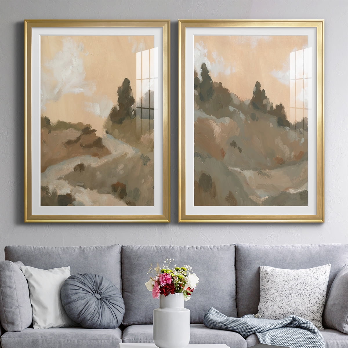Wexford Home Hillside Walking Path I Premium Framed Print, 30.5" x 42.5" - Ready to Hang, Gold (Set of 2)