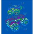 thumbnail image 4 of Neon Monster Trucks Adult Royal Blue Crew Neck Short Sleee Tee-XS, 4 of 4