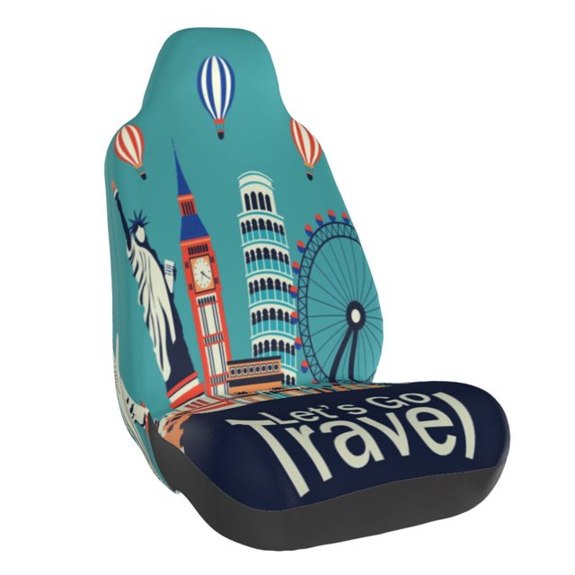 Fotbe Let's go Travel Funda para Asiento de Auto con Estampado – Impermeable y Antisudor – Ajuste Universal, Lavable a Máquina, Antideslizante (1 Pieza)