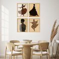 thumbnail image 4 of Framed Print Wall Art Set of 4 - Dancing Poster Art - 4 Pieces Women Portrait Modern Wall Decor for Living Room - 12"x16"x4 NATURAL, 4 of 7