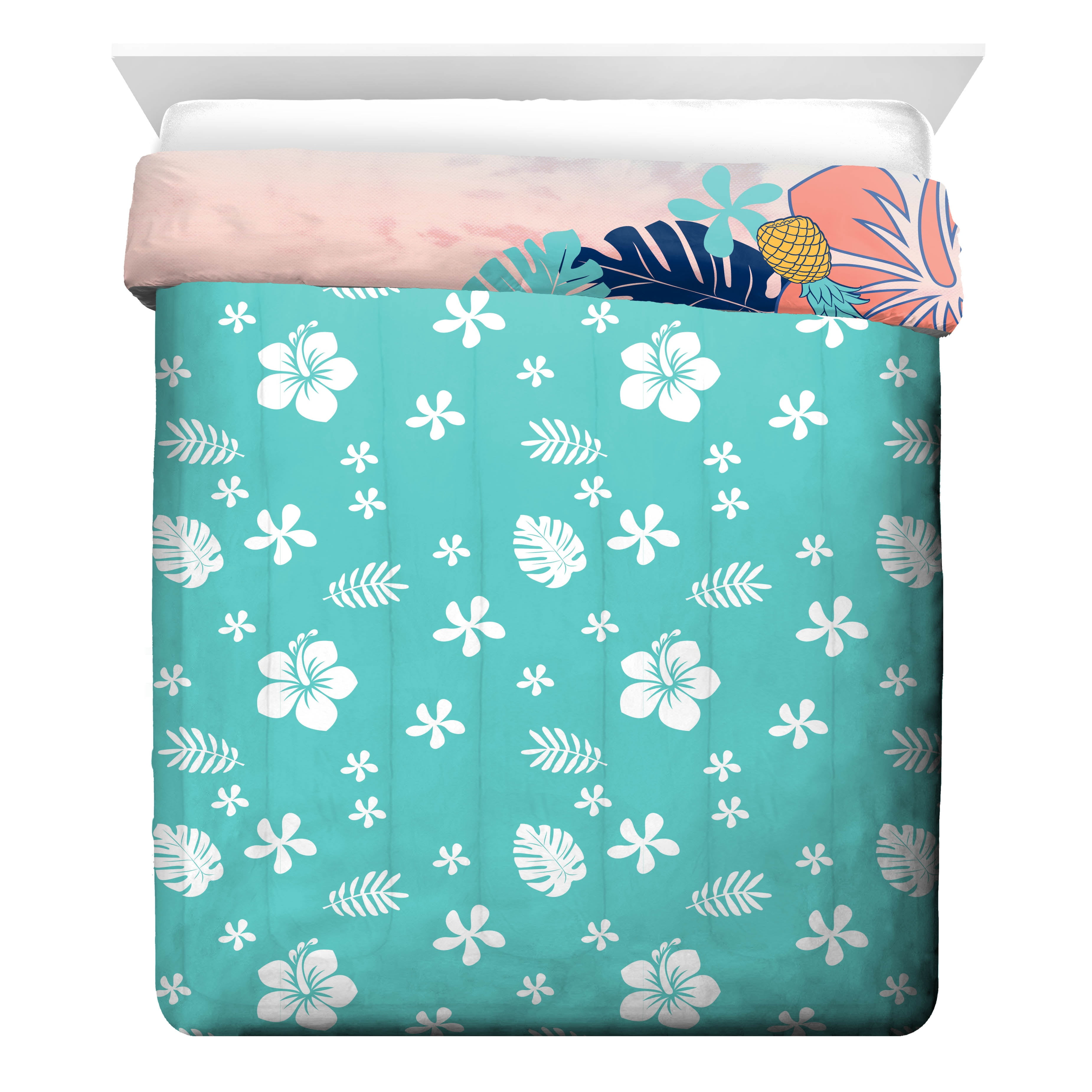 Stitch Island Vibes 3-Piece Reversible Queen Comforter & Pillowcase Set, Polyester, Multicolor