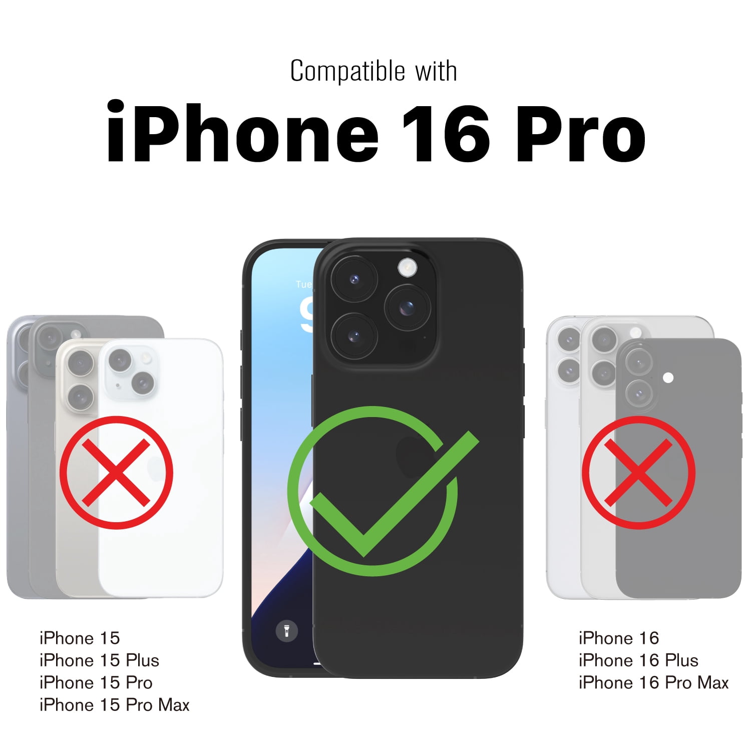 Vena vCommute Wallet Case Compatible with Apple iPhone 16 Pro (6.3"), (Military Grade Drop Protection) Flip Leather Cover Card Slot Holder with Kickstand - Rose Gold / Black