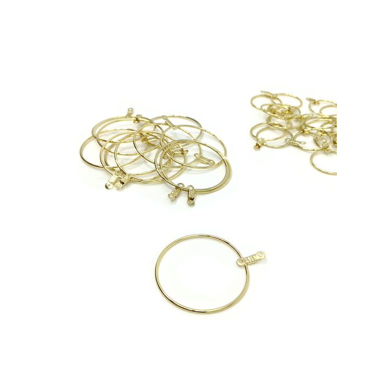 Blue Moon Beads Gold Metal Hoop Earrings for Jewelry Making , 36 Piece