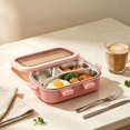 thumbnail image 5 of TACILIP Stationery Supplies, 1PCS Bento Box Lunch Box 3 Compartment Snack Containers Reusable Lunch Box Lunch Containers For Home Travel Work 850ml, Womens Gifts, 5 of 7