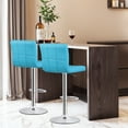 thumbnail image 3 of ZenSports Set of 4 Height Adjustable Swivel Bar Stool PU Leather Indoor Kitchen W/Back, Lake Blue, 3 of 9