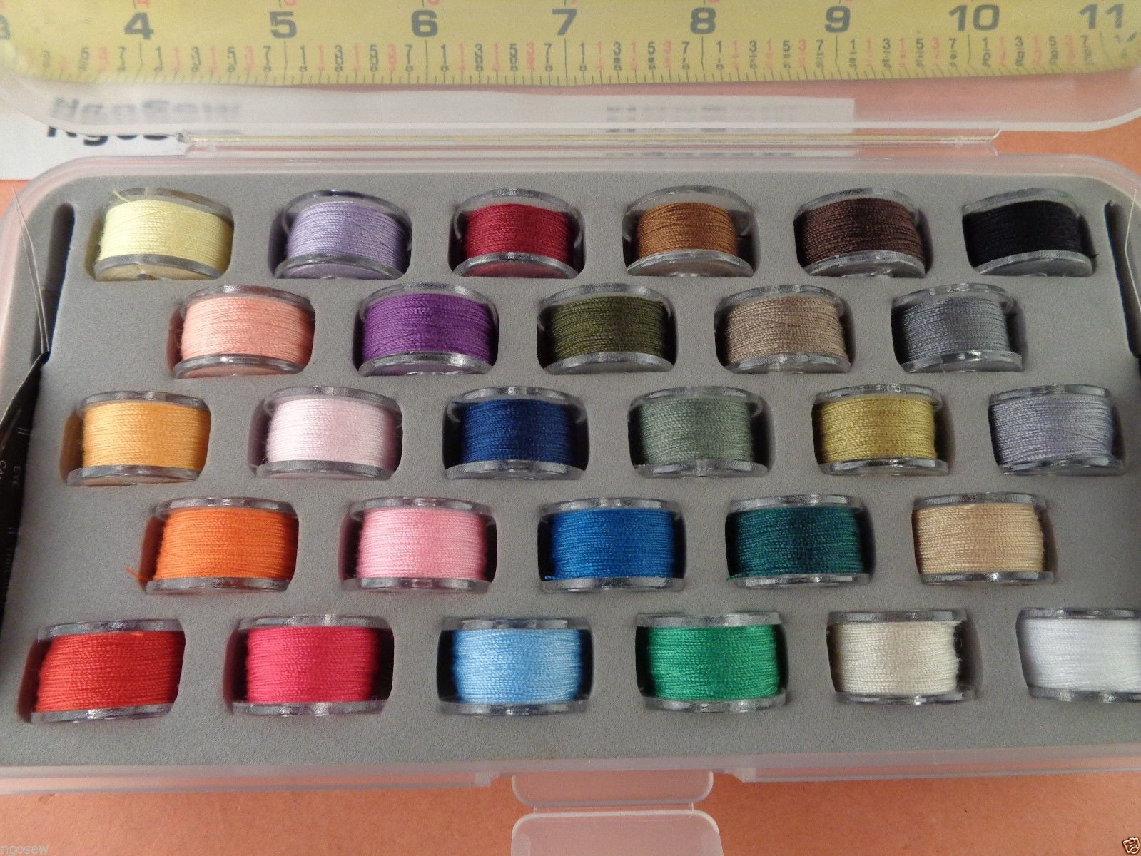 28 COLOR THREAD BOBBIN BOX HUSQVARNA VIKING EMERALD 116,118,183,203