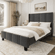 thumbnail image 1 of Cama Base King Cabecera Alta Acolchada Estructura De Madera, 1 of 7