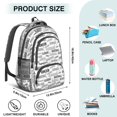 thumbnail image 5 of Baseball Words and Icons White Backpack for School, Cute School Bag with Adjustable Shoulder Straps and Padded Back, 16.9"x12.6"x5.9", 5 of 5