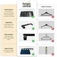 thumbnail image 6 of Hanger Central 10 Pack Black Plastic Pants Hangers with Clips 12 inch, 6 of 8